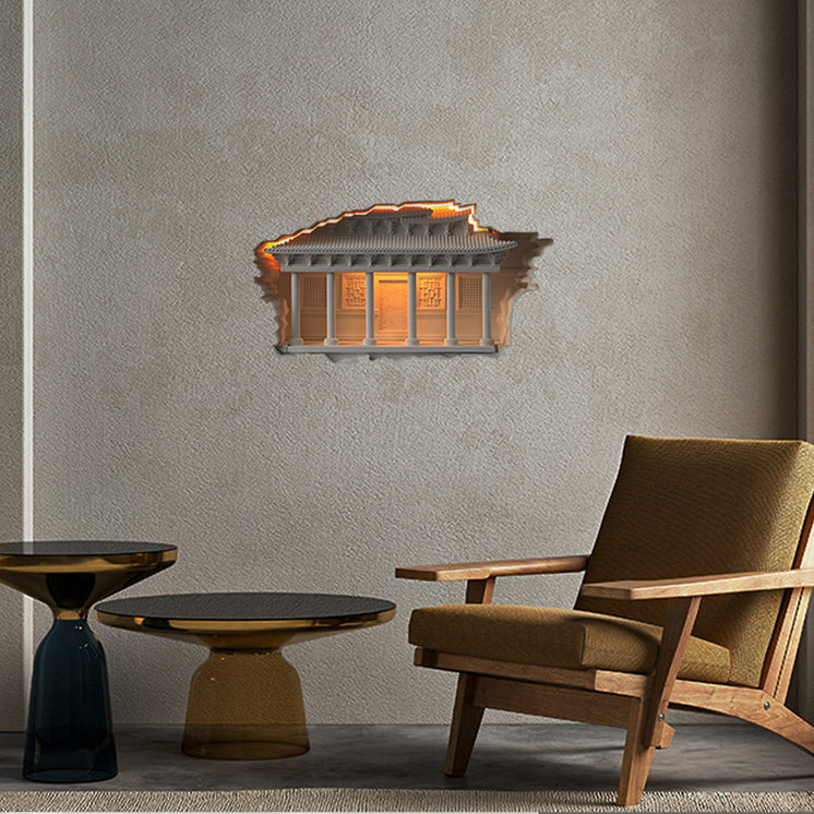 Plaster Embossed Palace Human Wall Lamp