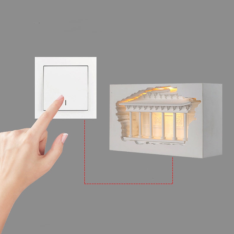 Plaster Embossed Palace Human Wall Lamp