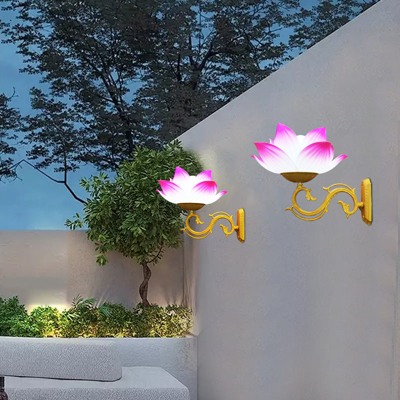 Plastic Aluminum Lotus Patio Outdoor Light