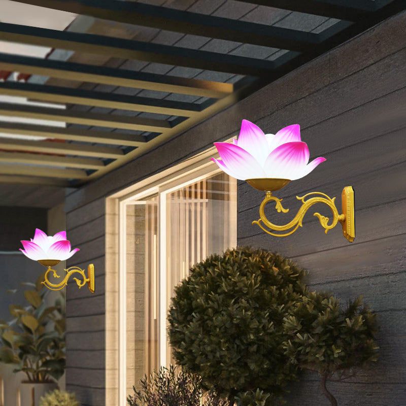 Plastic Aluminum Lotus Patio Outdoor Light