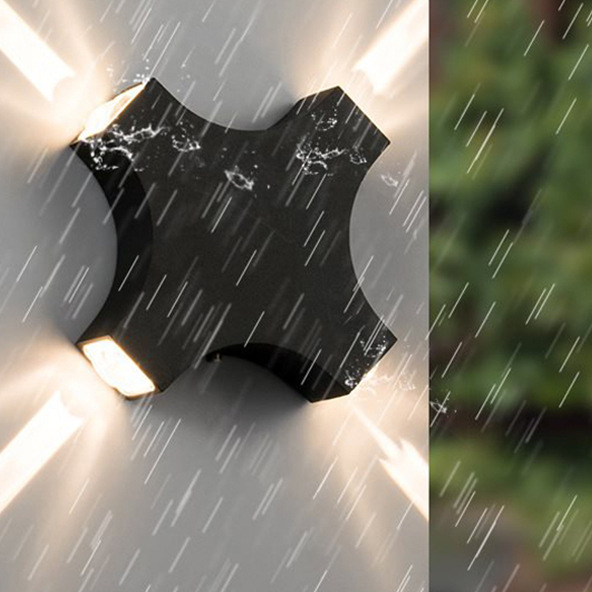 Aluminum Crosshair Star Patio Outdoor Light