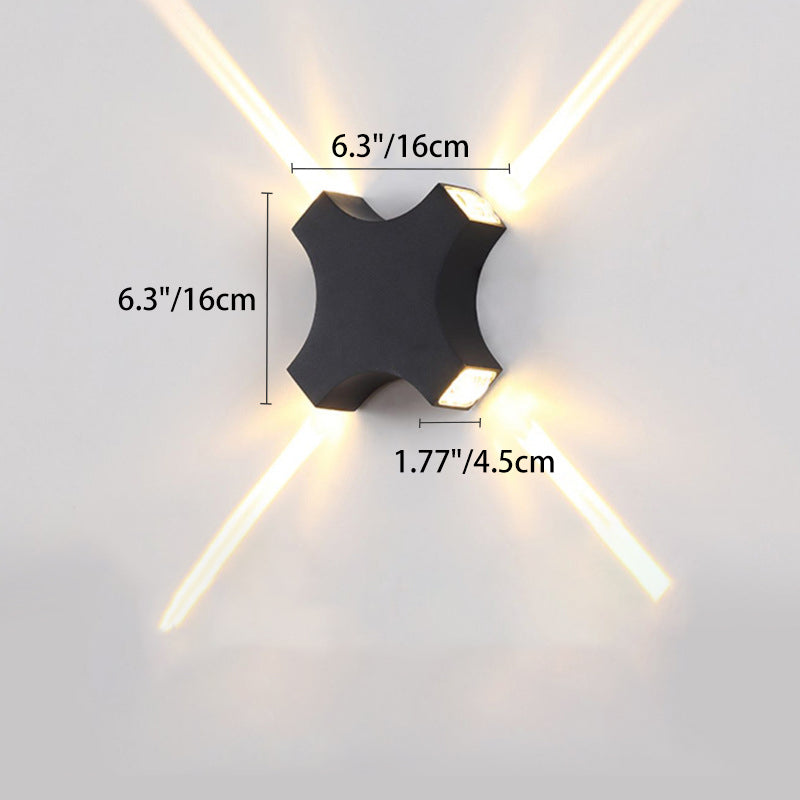 Aluminum Crosshair Star Patio Outdoor Light
