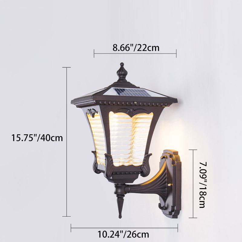 Aluminum Glass Quadrilateral Striped Outdoor Light
