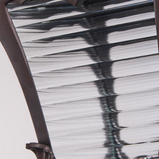 Aluminum Glass Quadrilateral Striped Outdoor Light