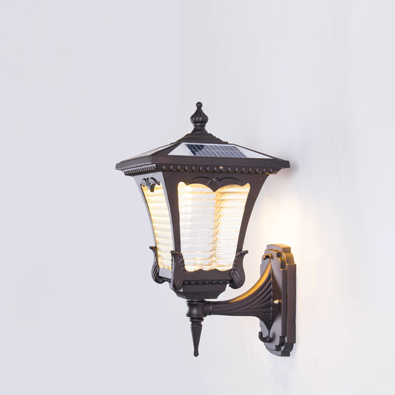 Aluminum Glass Quadrilateral Striped Outdoor Light