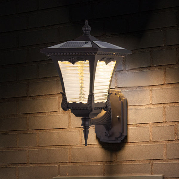 Aluminum Glass Quadrilateral Striped Outdoor Light