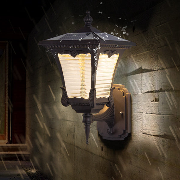Aluminum Glass Quadrilateral Striped Outdoor Light