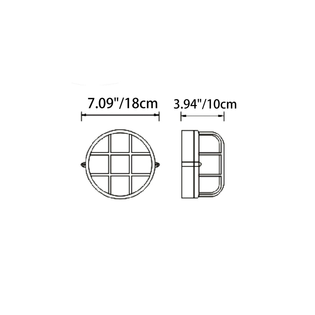 Aluminum Glass Frosted Round Outdoor Light