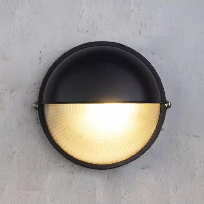 Aluminum Glass Frosted Round Outdoor Light
