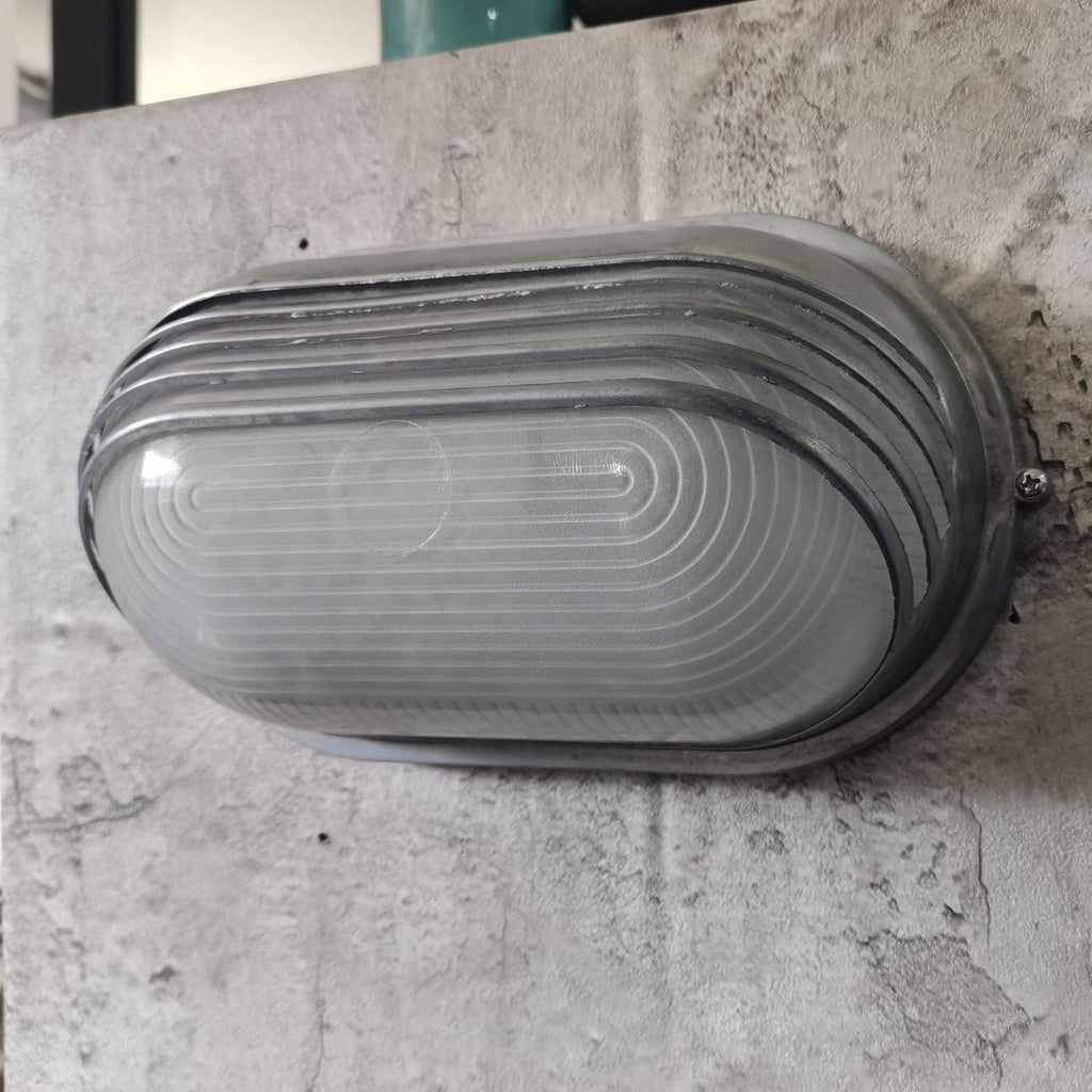Aluminum Glass Frosted Oval Outdoor Light