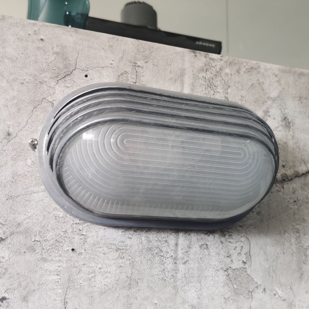Aluminum Glass Frosted Oval Outdoor Light