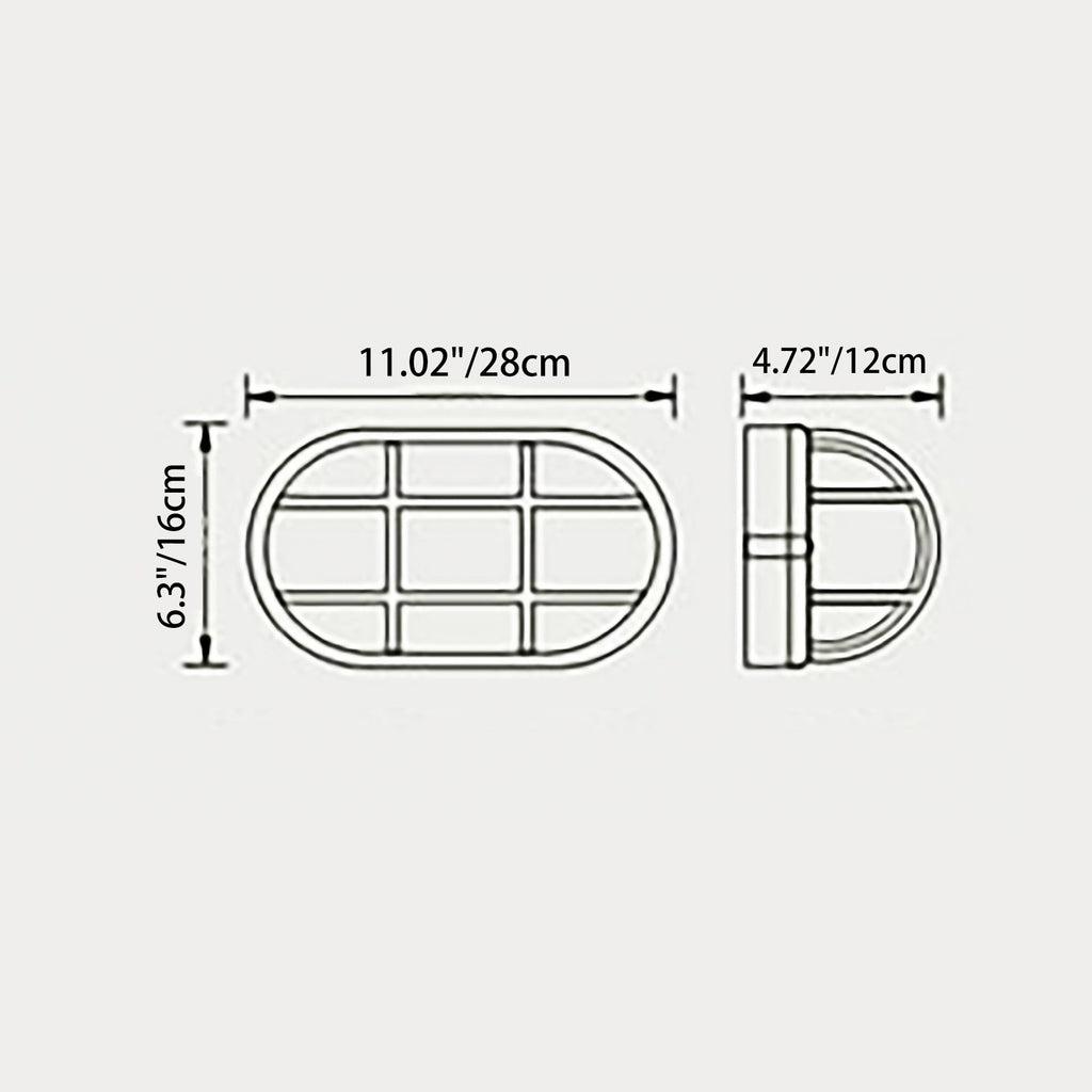 Aluminum Glass Frosted Oval Outdoor Light