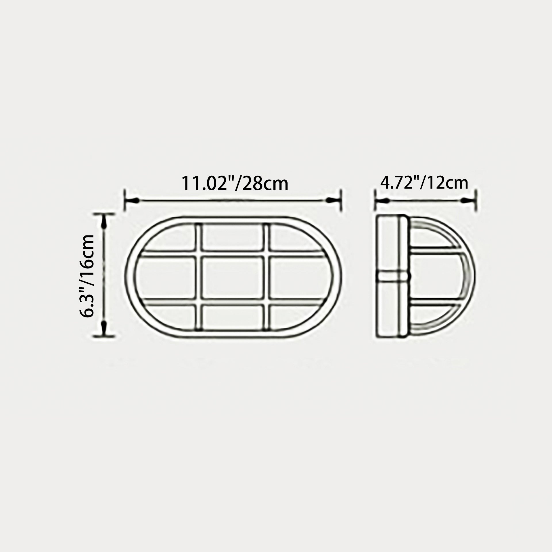 Aluminum Glass Frosted Oval Outdoor Light
