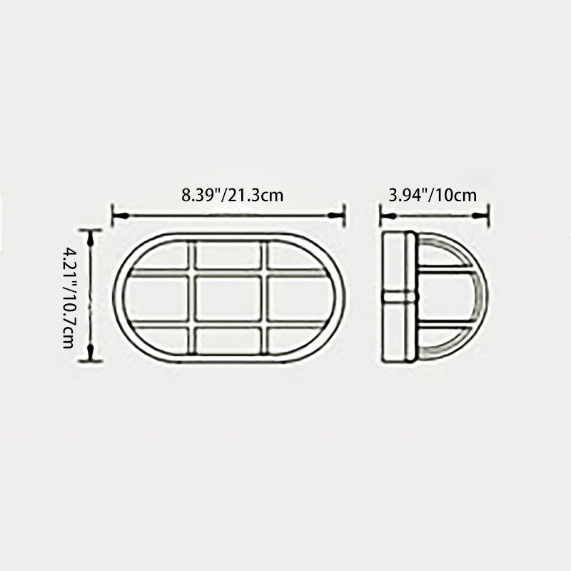 Aluminum Glass Frosted Oval Outdoor Light