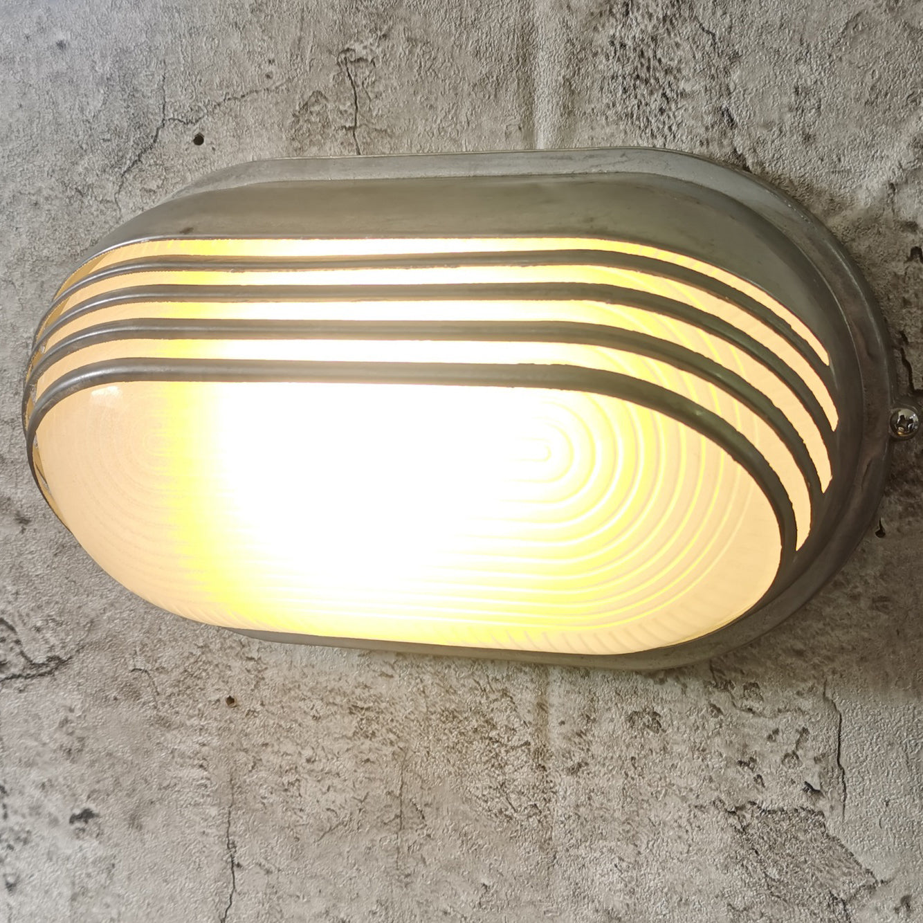 Aluminum Glass Frosted Oval Outdoor Light