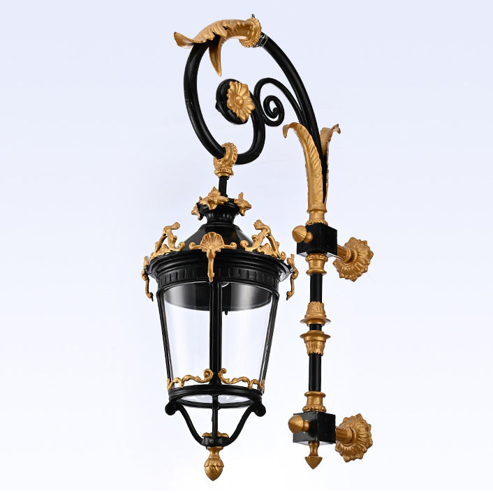 Aluminum Glass Lantern Carved Outdoor Light