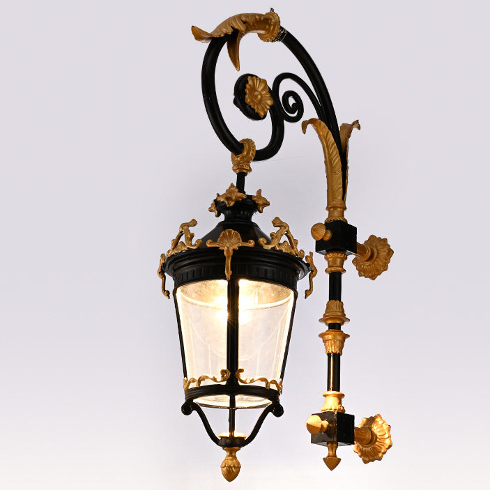 Aluminum Glass Lantern Carved Outdoor Light