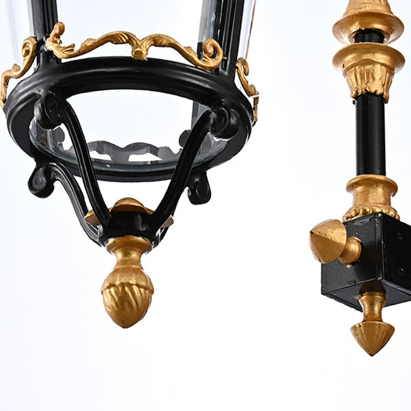 Aluminum Glass Lantern Carved Outdoor Light