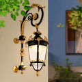 Aluminum Glass Lantern Carved Outdoor Light