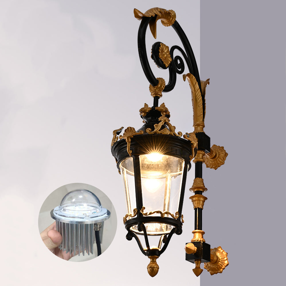 Aluminum Glass Lantern Carved Outdoor Light