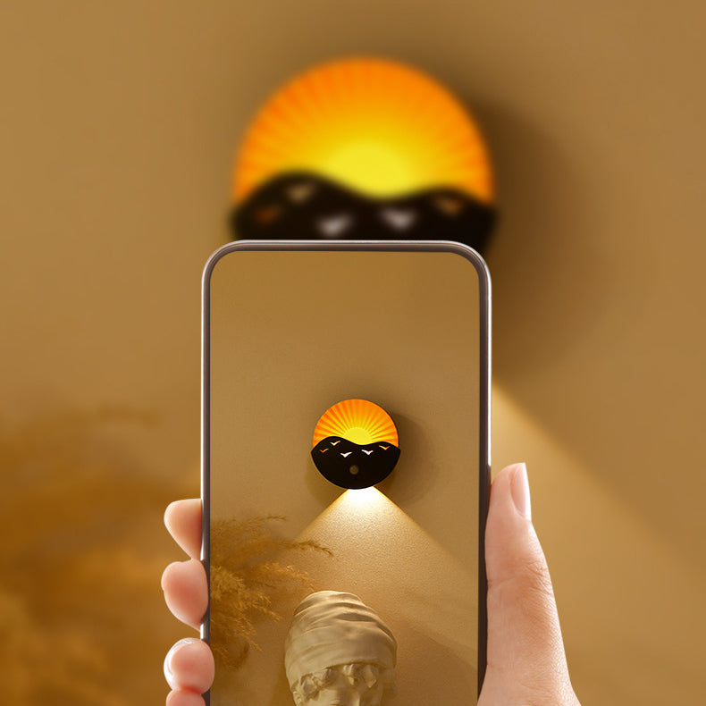 Rechargeable Battery Magnetically Round Wall Lamp