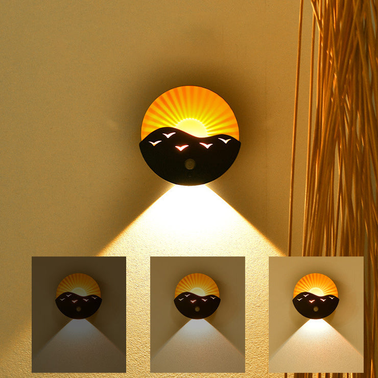 Rechargeable Battery Magnetically Round Wall Lamp