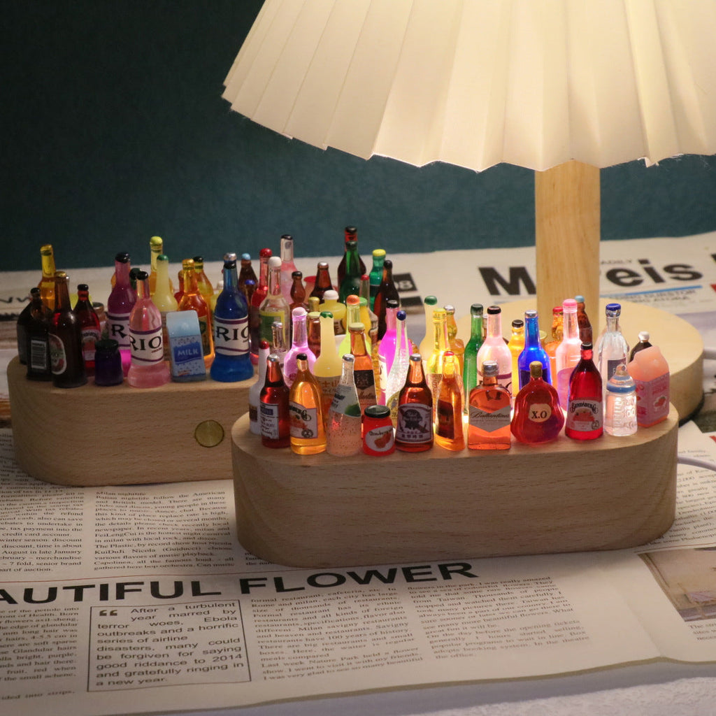 Rechargeable Solid Wood Round Table Lamp