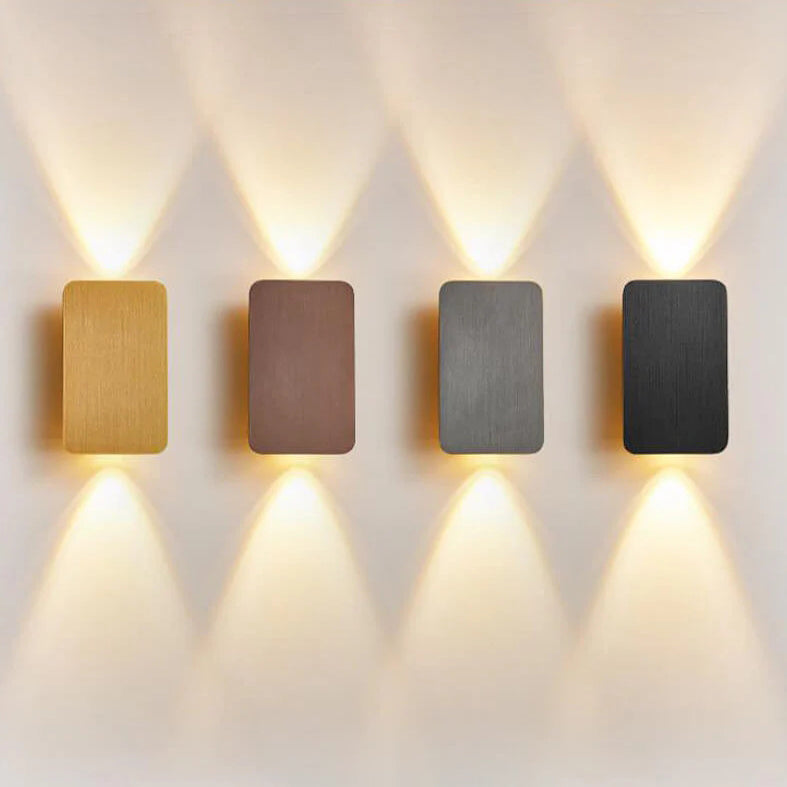 Aluminum Rectangular Flat Panel 2-Light Wall Lamp