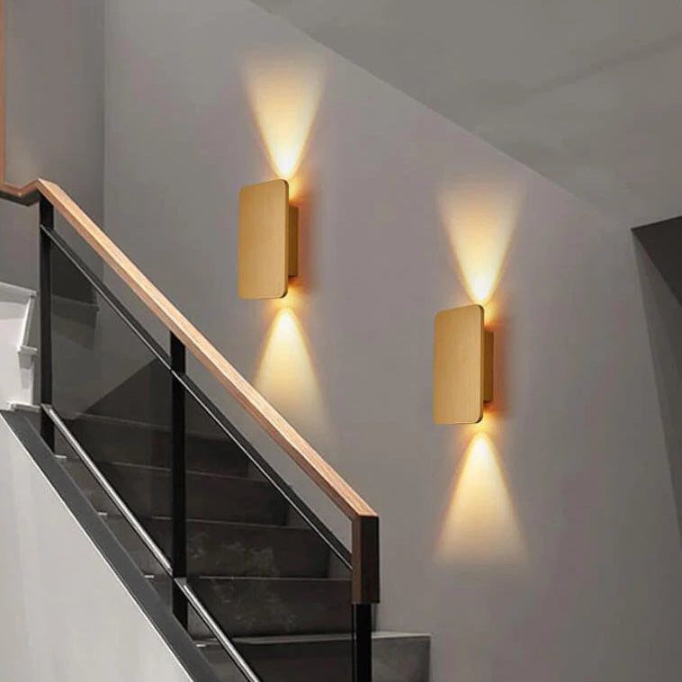 Aluminum Rectangular Flat Panel 2-Light Wall Lamp