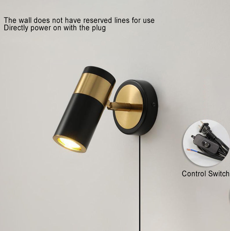 Plated Cylindrical Reading Wall Lamp