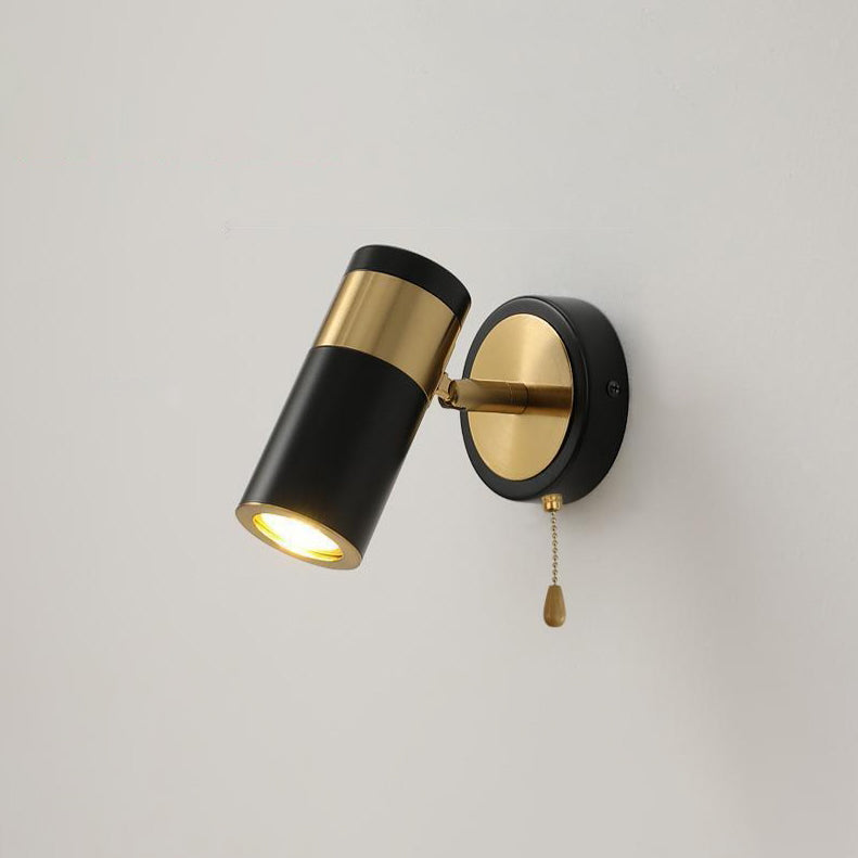 Plated Cylindrical Reading Wall Lamp