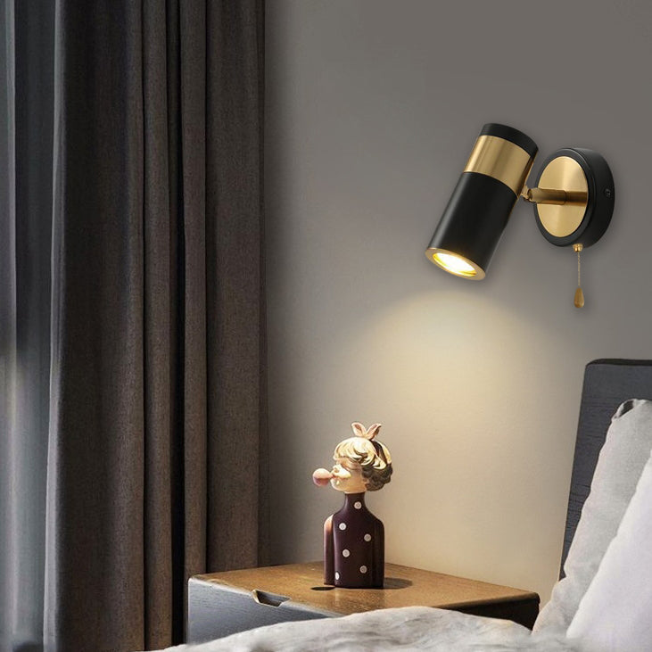 Plated Cylindrical Reading Wall Lamp