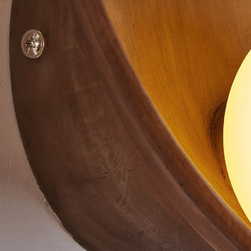 Round Iron Resin Wall Lamp