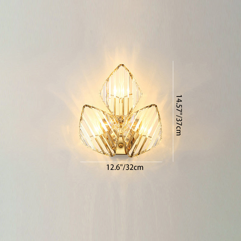 Metal Acrylic Diamond-Pattern Living 2-Light Wall Lamp