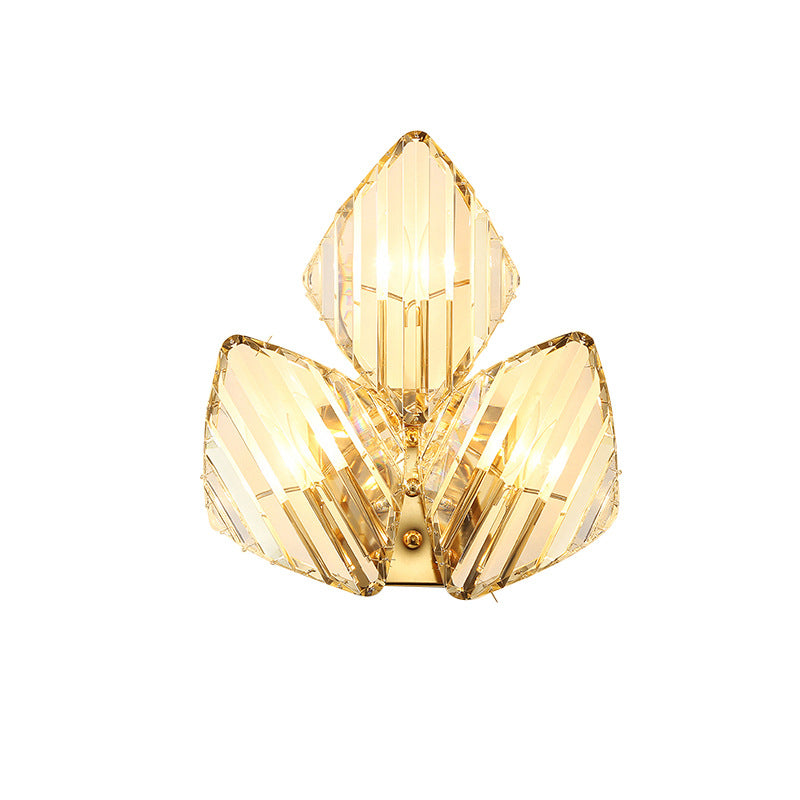 Metal Acrylic Diamond-Pattern Living 2-Light Wall Lamp