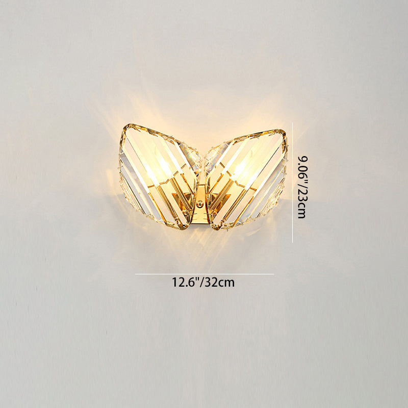 Metal Acrylic Diamond-Pattern Living 2-Light Wall Lamp