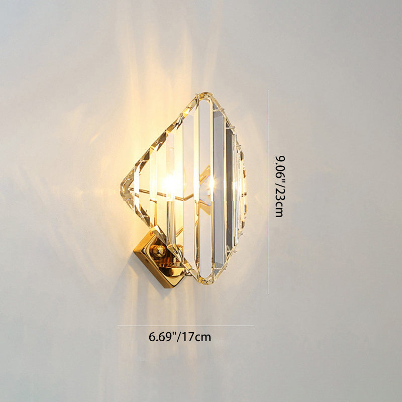 Metal Acrylic Diamond-Pattern Living 2-Light Wall Lamp