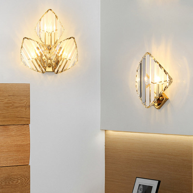 Metal Acrylic Diamond-Pattern Living 2-Light Wall Lamp