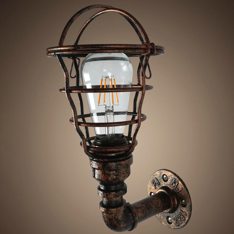 Iron Water Pipe Wall Lamp