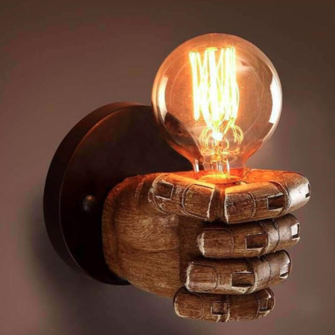 Fist-shape Iron Resin Living Wall Lamp