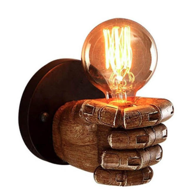 Fist-shape Iron Resin Living Wall Lamp