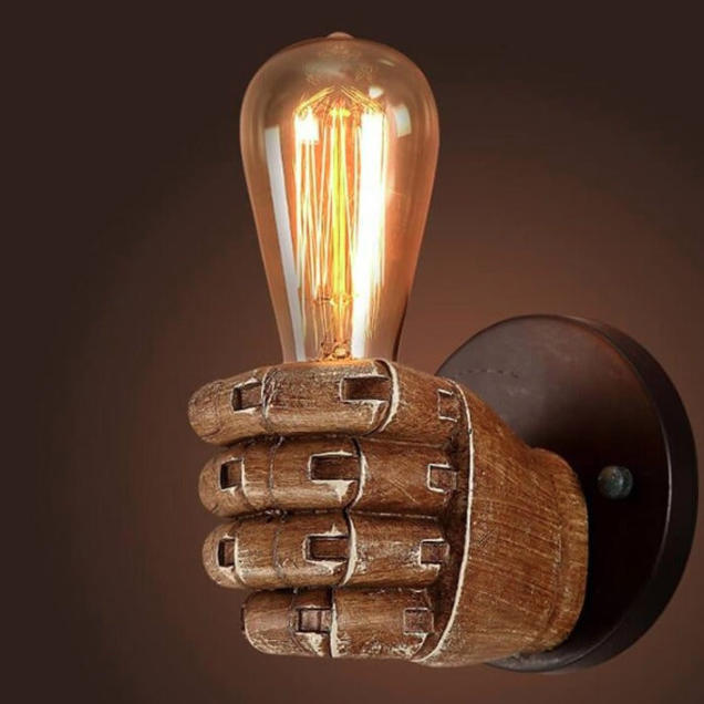 Fist-shape Iron Resin Living Wall Lamp