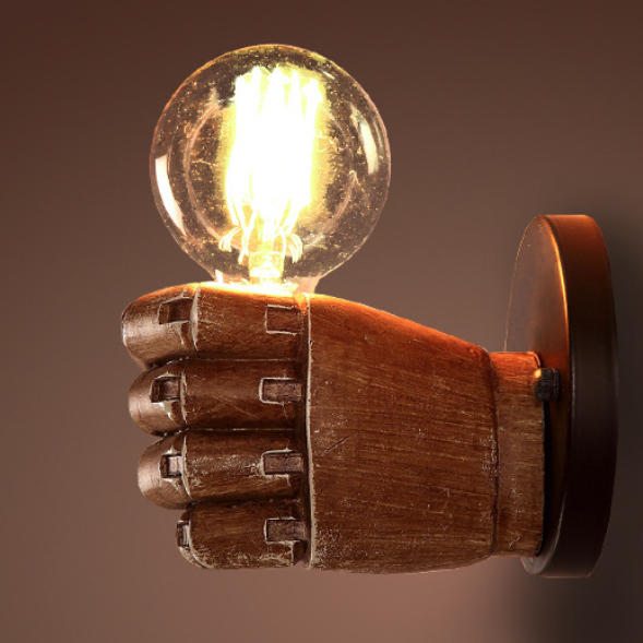 Fist-shape Iron Resin Living Wall Lamp