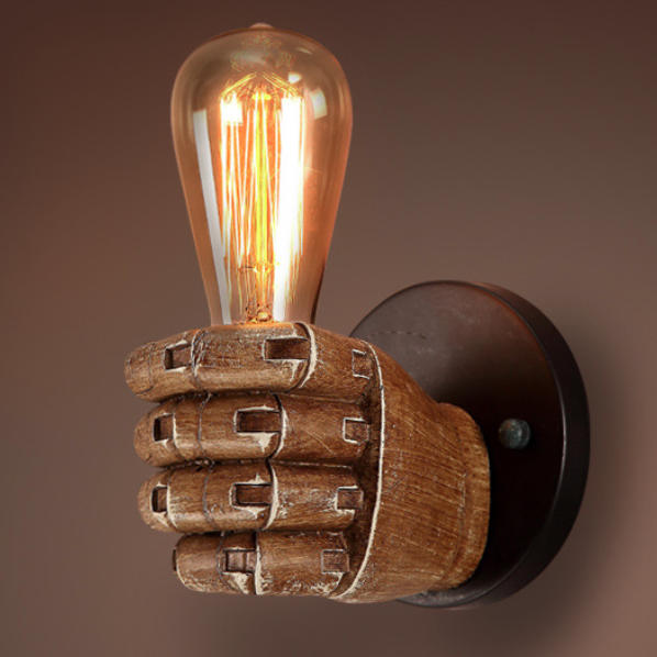 Fist-shape Iron Resin Living Wall Lamp