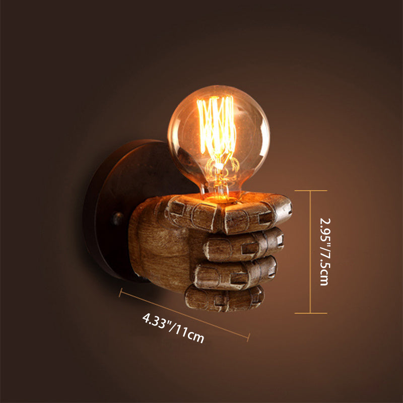 Fist-shape Iron Resin Living Wall Lamp