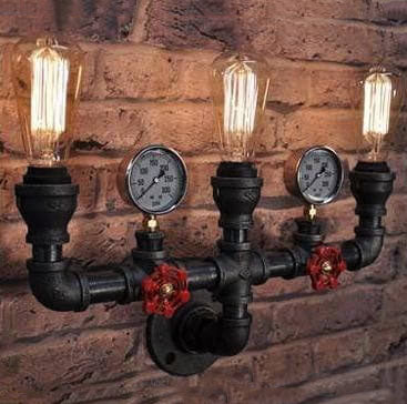 Metal Pipe 2/3 2-Light Wall Lamp