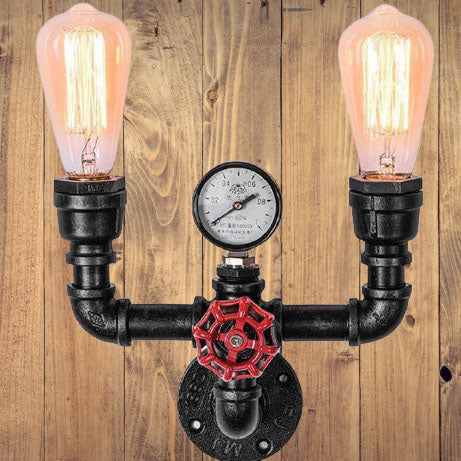 Metal Pipe 2/3 2-Light Wall Lamp