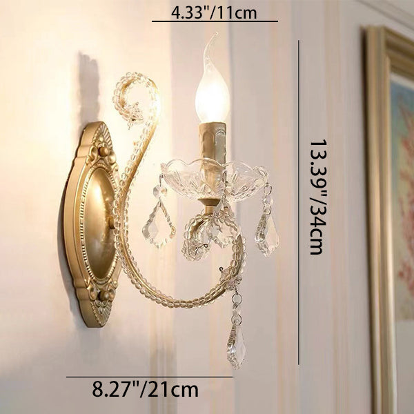 Crystal Candelabra 1/2 Wall Lamp