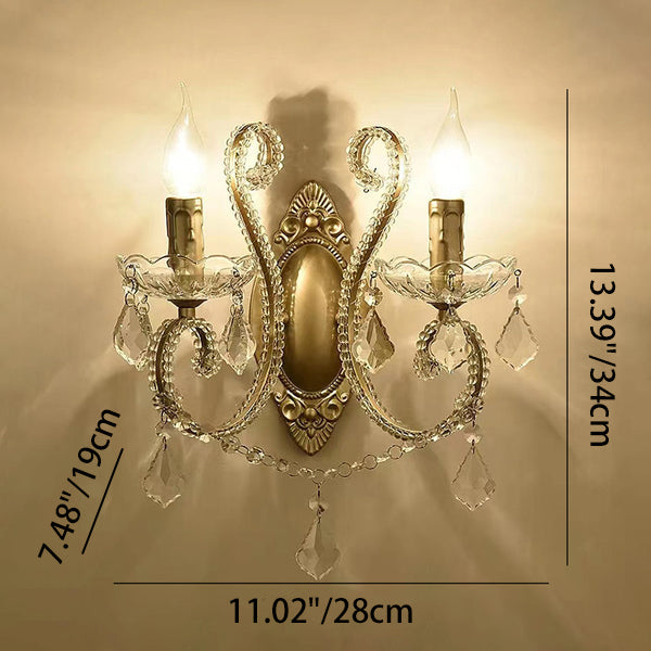 Crystal Candelabra 1/2 Wall Lamp