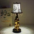 Fabric Glass Wine Bottle Table Lamp